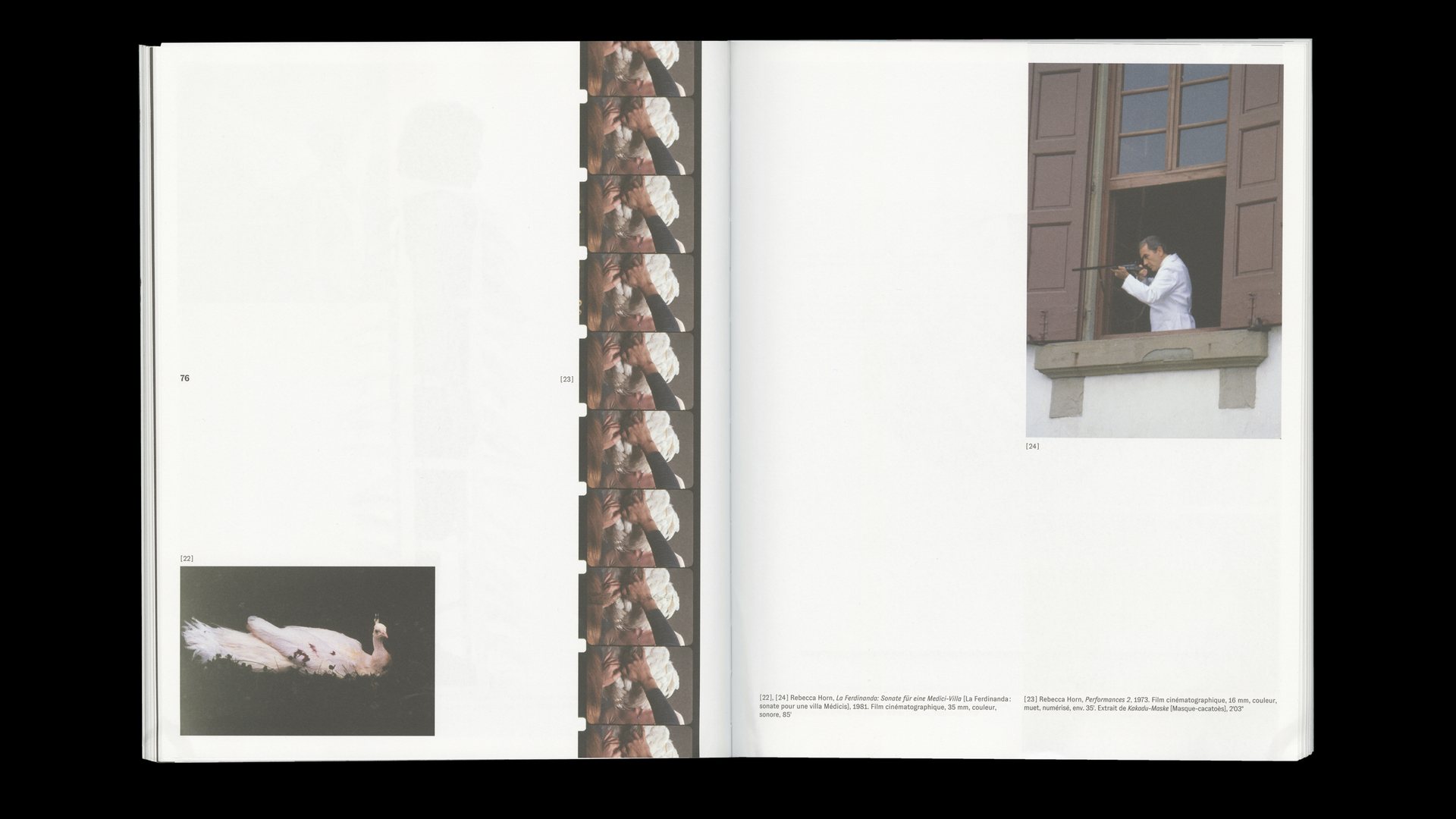 Rebecca Horn, Centre Pompidou, Théâtre des métamorphoses — double page du catalogue, vue 09 — Les Graphiquants
